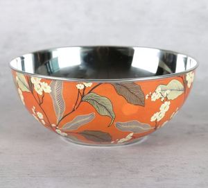 Bol de service en métal de qualité haut de gamme avec design imprimé noir émaillé fabriqué en métal en acier inoxydable - Product Image 2