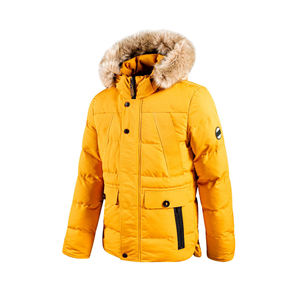 Customization 2026 OEM Clothing Manufacturer <b>Men</b> Winter Plus Size Waterproof yellow hooded Puffer <b>Jackets</b> with Custom Logo - Product Image 2