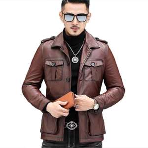 Chaqueta de Cuero de Diseño Único, Superventas, de Alta Calidad, Chaquetas de Cuero de Moda para Hombre, Ajuste Entallado, Elegante, para Invierno - Product Image 1