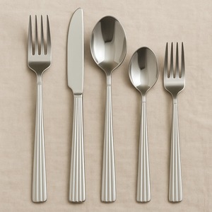 Ensemble de couverts en acier inoxydable poli miroir classique ensemble de couverts de 5 pièces ustensiles en argent modernes pour dîner mariage cuisine hôtel - Product Image 2