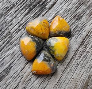 Wholesale Lavira Natural Bumblebee Jasper Trillion Cut Cabochon High Flat Back Calibrated Gemstone ID 8mm 14mm Sizes Loose - Product Image 3