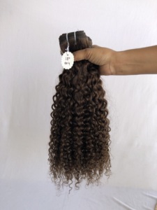 100% Exportation de qualité supérieure Vison cambodgien Temple indien Remy Vierge 18 'Couleur #4 Kinky Curly Bundle Extension Indian Supplie - Product Image 6