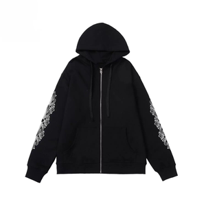 Sweat à capuche personnalisé à fermeture éclair, coupe classique, en molleton de coton et polyester, imperméable, pour l'hiver, la gym et le fitness - Product Image 1