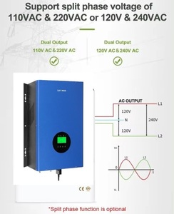 Inversor Solar ZAPOWER de 5000W MPPT, Trifásico CC/CA 120V-240V, Convertidor de Energía Compatible con Litio, Fuera de la Red, Gabinete Metálico Azul - Product Image 5