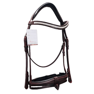Brida de cuero de caballo ecuestre de calidad superior duradera con banda de cejas elegante acolchado suave para montar a caballo al por mayor disponible - Product Image 1