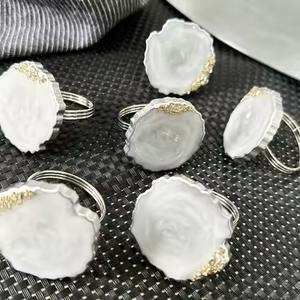 Stylish handmade resin <b>napkin</b> <b>rings</b> with sculpted multi color for wedding banquets and celebration feasts - Product Image 5