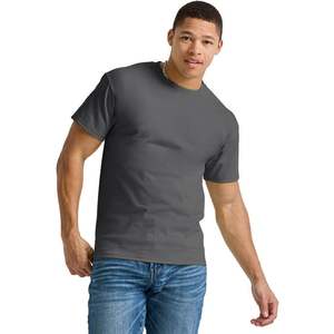 100% pur coton été haut de gamme marque hommes à manches courtes col rond style à la mode haut à manches mi-longues respirant T-shirt - Product Image 3