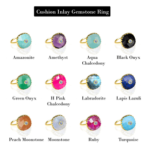 Oro Vermeil labradorita cojín forma incrustaciones de piedras preciosas punta Zig Zag ajuste 925 plata esterlina banda redonda anillo de joyería - Product Image 6