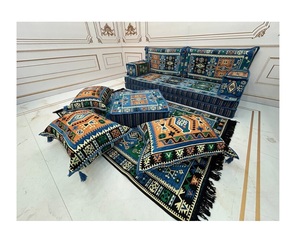 Juego Completo de Sofás Árabes para Sala de Estar - 190 cm / 6 pies / 75 Pulgadas - 1 Juego de 11 Piezas - Fundas + Esponja - Product Image 1