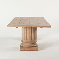 Muebles de comedor de madera de mango macizo especialmente diseñados, mesa de comedor de Pilar, forma Rectangular DE LA India para uso en la entrada del taller