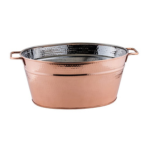 Cubo de bebidas de metal de cobre grande personalizado, cubo de hielo, soporte para botella de agua, equipo de catering martillado, suministro para refrescos - Product Image 3