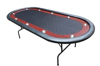 Table de poker Texas Hold'em Casinokart de 96 pouces avec porte-gobelets à grande vitesse de la série Light Pattes pliantes pour le jeu Mahjong