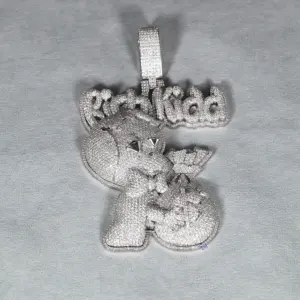 Crazy design pendant with 14 kt white gold hip hop style lab grown vvs clarity diamond with enhanced in unique design