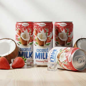 Boisson au lait de coco saveur fraise 330 ml-500 ml en canettes, marque privée, approvisionnement en gros du Vietnam, vente chaude 2026 - Product Image 3