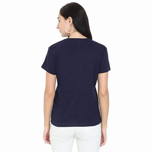 Servicio de OEM/ODM, camiseta hecha a medida para mujer, camiseta con logotipo serigrafiado, Camiseta de algodón 100% de peso pesado de gran tamaño - Product Image 3