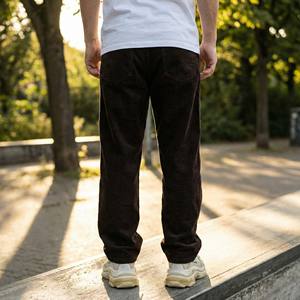 2026 New Arrival <b>Men</b> Vintage 100% Cotton Waterproof Eco-Friendly Drawstring Closure <b>Loose</b> Straight Leg Skateboarding Trousers - Product Image 2