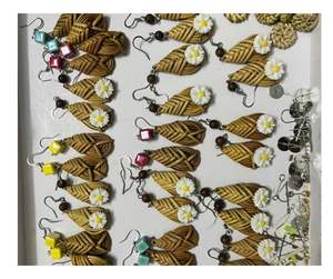 Stylish Teardrop Rattan <b>Earring</b> Lightweight Rattan <b>Earring</b> for Ladies Adds Bohemian Flair to Summer Looks and Jewelry Gifts - Product Image 1