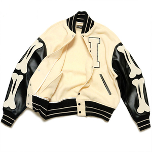 Gran oferta, parches de chenilla bordados personalizados, Mangas de cuero PU de lana, chaqueta universitaria de béisbol Letterman - Product Image 1