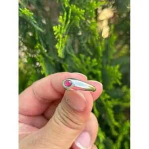 925 <b>Silver</b> Romantic <b>Statement</b> <b>Ring</b> with Natural Stone Bezel Set Boho Style for Everyday Wear Fine Jewelry - Product Image 2