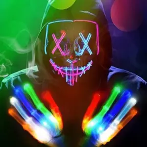 Popular Halloween Mask Glow In The Dark Two Color Light Multi Color Halloween Mask For Club Party