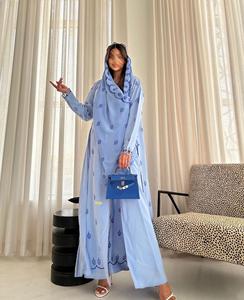 Wholesale Luxury Satin Abaya for Women High Quality Traditional <b>Islamic</b> <b>Clothing</b> Ruffle Sleeves Inspired Dubai for Muslims - Product Image 1