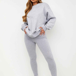 Sudadera informal holgada para mujer, jersey con forro polar de manga larga, ropa de abrigo cálida de invierno de color sólido - Product Image 3