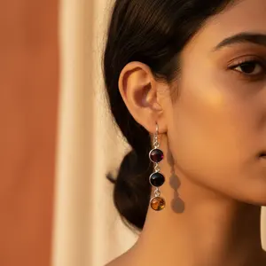 Pendientes de Plata de Ley 925 Vintage para Mujer, Chapados en Oro, con Forma de Gota de Agua, con Perla y Diamante, para Bodas y Fiestas - Product Image 1