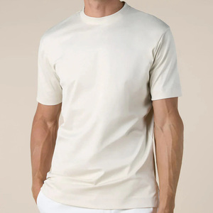 เสื้อยืดผู้ชายขายดี เสื้อยืดหรูหรา สกรีนโลโก้ได้ คอกลม ผ้าเมอร์เซอไรซ์สองชั้น เงางาม สำหรับฤดูร้อน - Product Image 5