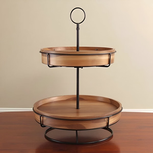 แม่พิมพ์อีพ็อกซี่ทำจากไม้และโลหะ2ชั้นสำหรับวางเค้กสไตล์วินเทจเหมาะสำหรับวางขนมอบผลไม้และของตกแต่ง - Product Image 4