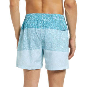 OEM Custom <b>Men</b> Swim <b>Shorts</b> Triple Blue Gradient Speckle Print Eco-Friendly Waterproof Beachwear Quick Dry Board <b>Shorts</b> Factory - Product Image 2