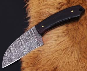 Lame de fixation en acier Damas faite à la main sur mesure couteau Skinner pleine soie couteaux de camping en plein air couteaux à éplucher - Product Image 3