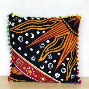 Funda de Cojín 100% Algodón, Diseño de Sol Ardiente, Hermosa Funda de Cojín Cuadrada para Sofá, Decoración Moderna para el Hogar, Múltiples Colores, de Proveedores Indios - Product Image 1