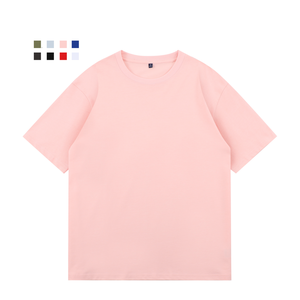 Camiseta 100% algodón con estampado personalizado para hombre, 220gsm, básica de gran tamaño, lisa, teñida, transpirable y cómoda - Product Image 1