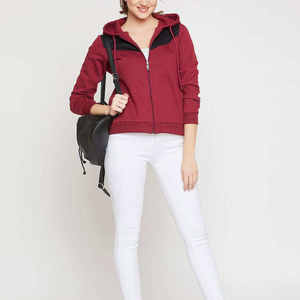 Dernier design, sweat à capuche zippé décontracté pour femmes, taille plus, doublé, service OEM, vêtements d'hiver, sweat à capuche en polaire élégant - Product Image 3