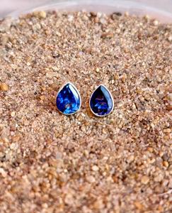 925 Sterling Silver Blue <b>Sapphire</b> Handmade <b>Earring</b> Beautiful Women <b>Earring</b> Beautiful Stud <b>Earring</b> . - Product Image 1