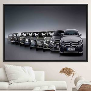 Tableau sur toile Mercedes Benz Série E : Décoration élégante pour garage personnalisé, TOILE ENCADRÉE NOIRE - Product Image 1