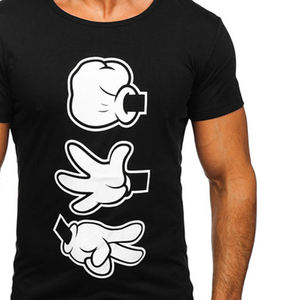 T-shirt streetwear pour homme, style graffiti personnalisé, style urbain, écologique, respirant, coupe ample, hip-hop, épaules tombantes, 100% - Product Image 3