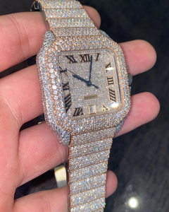 นาฬิกาผู้ชายประดับเพชร VVS Moissanite ประดับเพชรหน้าปัดแก้วอะนาล็อกกันน้ำของขวัญเครื่องประดับแฟชั่น - Product Image 4