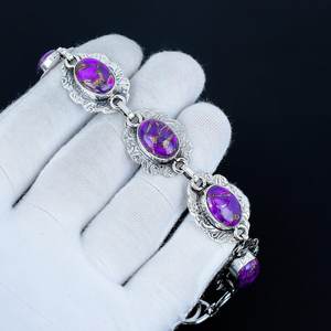 Turquoise 925 <b>Sterling</b> <b>Silver</b> Luxury GIA Certified <b>Charm</b> Adjustable Handmade <b>Bracelet</b> Engagement Gift - Product Image 2