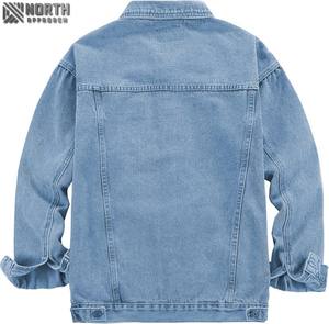 Classic Lightweight Men's 100% Cotton Denim <b>Jacket</b> Casual Winter Outwear Distressed <b>Trucker</b> Jean Coat Winter Casual Wash Top - Product Image 2