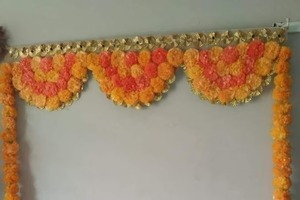 Grande cantonnière indienne de porte et fenêtre Style artistique Porte suspendue Toran Rideau brodé Topper Tapisserie murale Patchwork - Product Image 2