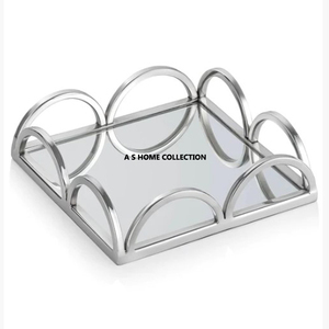 Deluxe Quality Silver Plated Metal Serving <b>Tray</b> With Stand Rectangle Shape Perfect For Home Decor & Gifting Purpose - Product Image 3