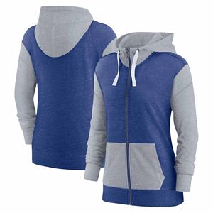 Sudadera con capucha y cremallera para mujer de alta calidad al por mayor, diseño de bloque de Color personalizable, logotipo frontal, cuello largo con capucha para invierno - Product Image 4