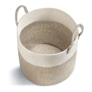 Indian Handmade Foldable Extra <b>Large</b> <b>Storage</b> <b>Baskets</b> Cotton Rope <b>Basket</b> Woven Baby Kids Toy Gift Laundry <b>Basket</b> With Handle Deco - Product Image 6
