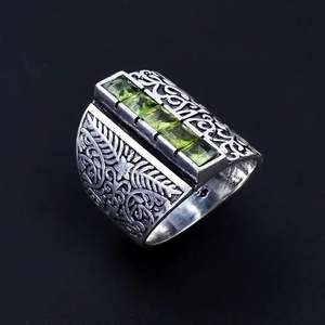 Bague moldavite péridot naturelle large bande cadeau de mariage pour les femmes amour cadeau pour les filles cadeau d'anniversaire blanc traité thermiquement - Product Image 1