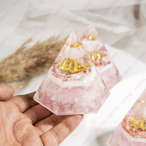 Pirámide de Cuarzo <span class=keywords><strong>Rosa</strong></span> Orgone al por Mayor con Globo, Piedra Preciosa Tallada para Feng Shui, Meditación y Decoración del Hogar, Ecológica - Product Image 3