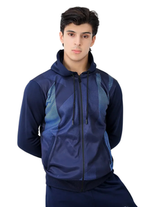 Elegante conjunto de chándal con capucha, ropa deportiva con cremallera completa con chaqueta estampada y pantalones para correr, ropa deportiva cómoda para gimnasio - Product Image 5