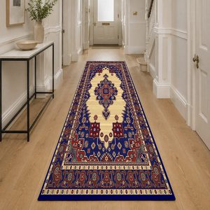 Tapis de salon en chenille antidérapant RUGS DEPOT LXDP-0296, imprimé numériquement, style moderne vintage, couleur terre cuite dorée, lavable en machine, vente en gros - Product Image 5