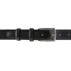 Cintura fatta a mano italiana di migliore qualità in elegante pelle nera originale larghezza 3 cm per uomo 6 pezzi in una scatola - Product Image 3