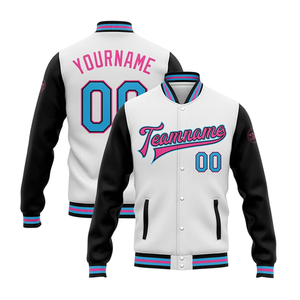 Chaqueta Varsity de grafiti de lana de moda para hombre estilo High Street con cuello vuelto y parche bordado - Product Image 5